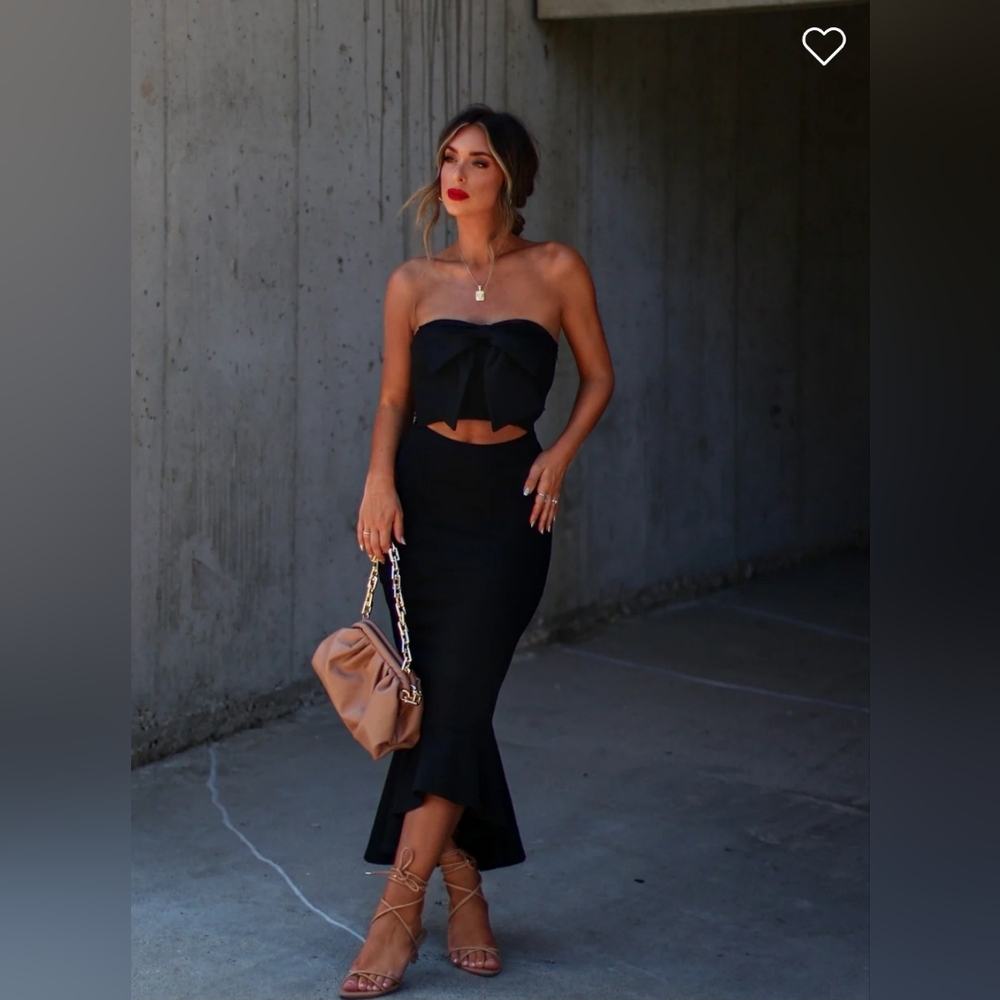 Libby Strapless Cutout Ruffle Midi Dress By VICI